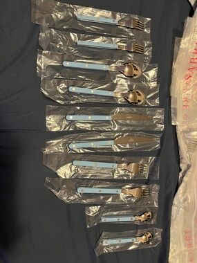 Serena & Lily Light Blue Stainless Steel Flatware Set - 10 Piece